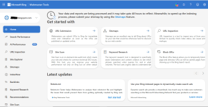 bing webmaster tools dashboard overview