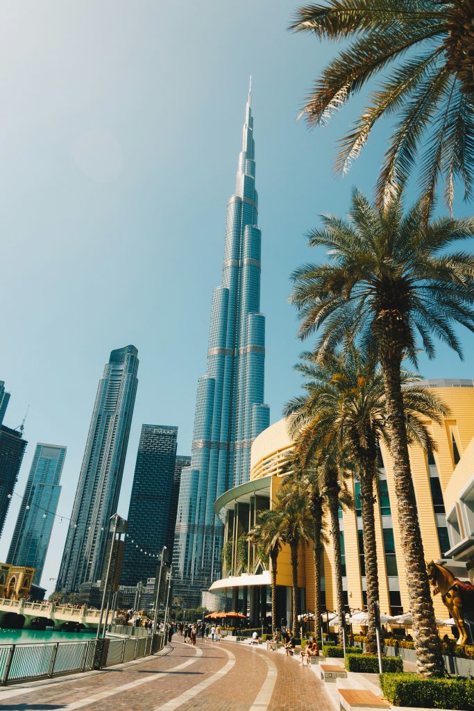 Dubai UAE skyline burj khalifa marina modern city