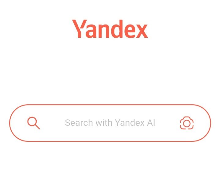 Yandex search engine interface