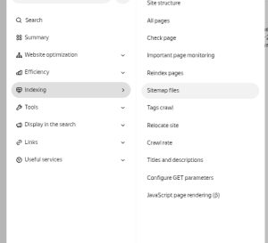 Adding a sitemap to Yandex Webmaster