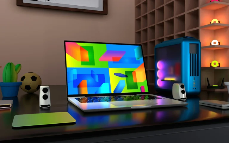 creative workspace multiple screens digital design