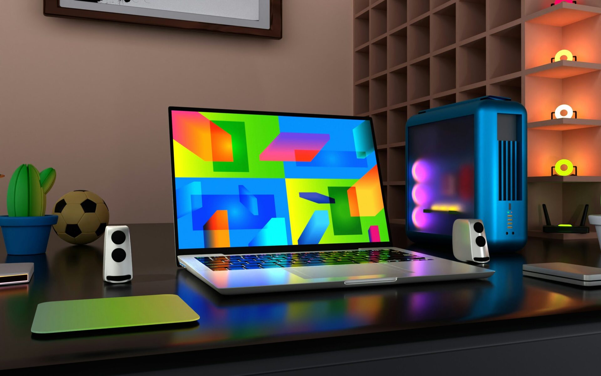 creative workspace multiple screens digital design
