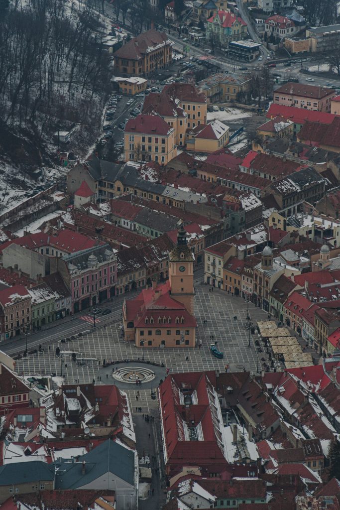 brasov romania old town cobblestones autumn
