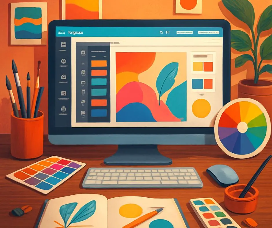 canva design workspace colorful