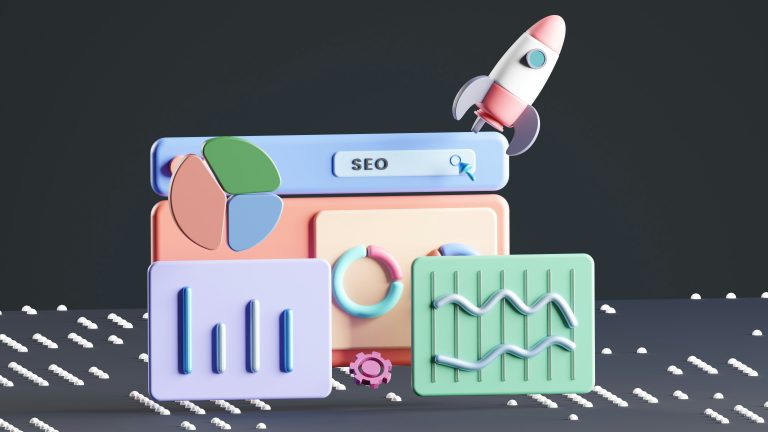 seo concept magnifying glass search results ranking