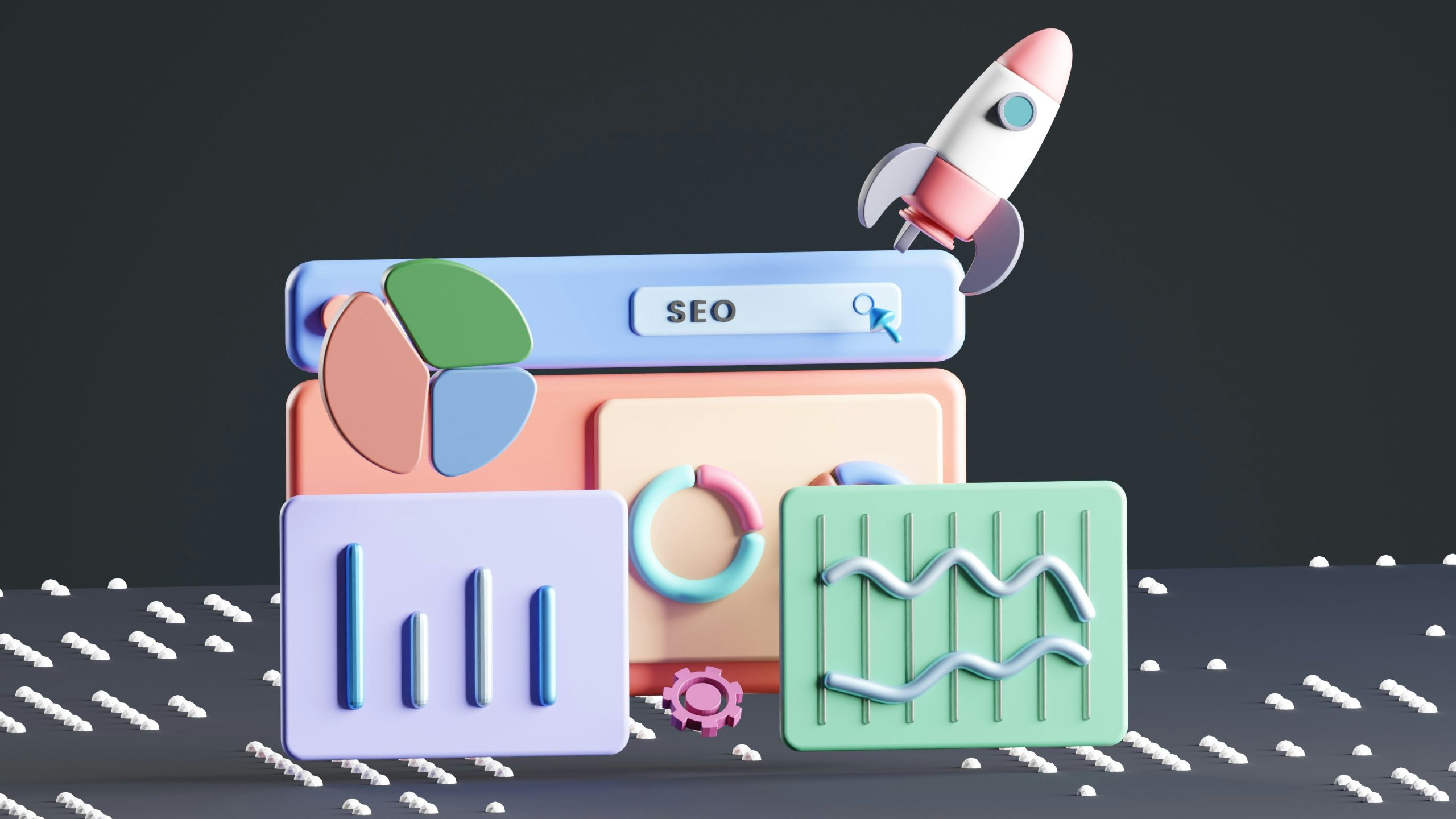 seo concept magnifying glass search results ranking