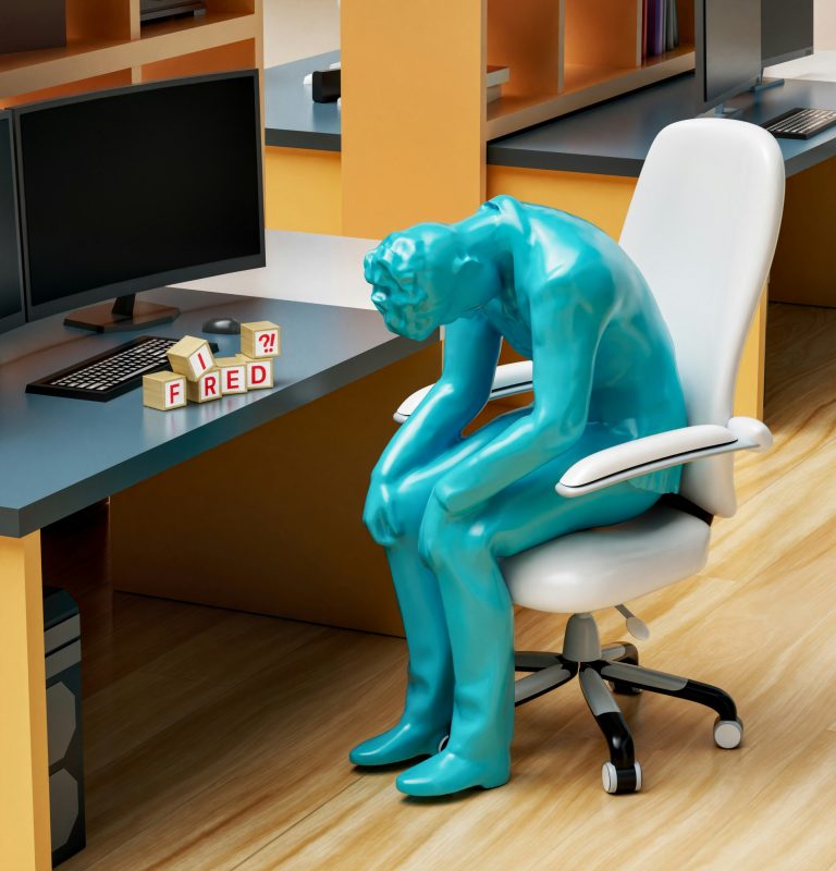office worker desk corporate layoff job loss