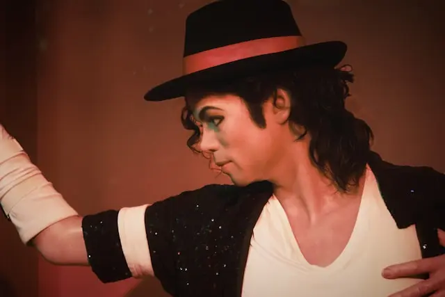 A person impersonating the traditional Michael Jackson persona