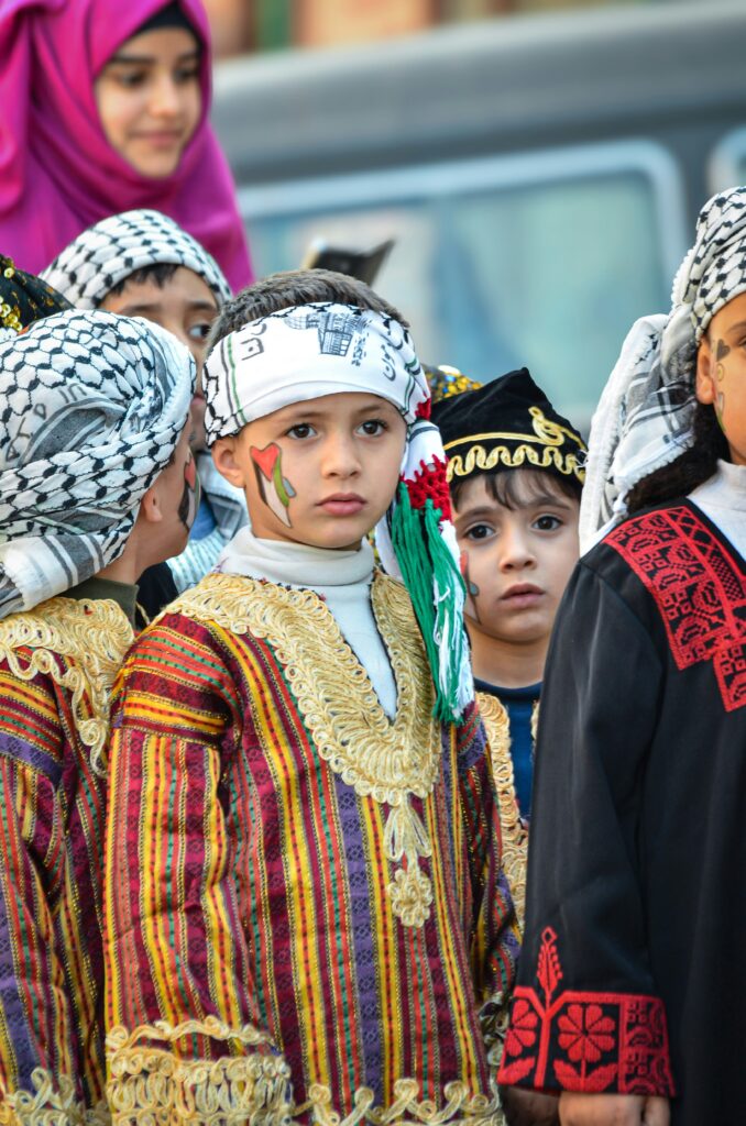Traditional Palestinian Arab men's and women's clothing