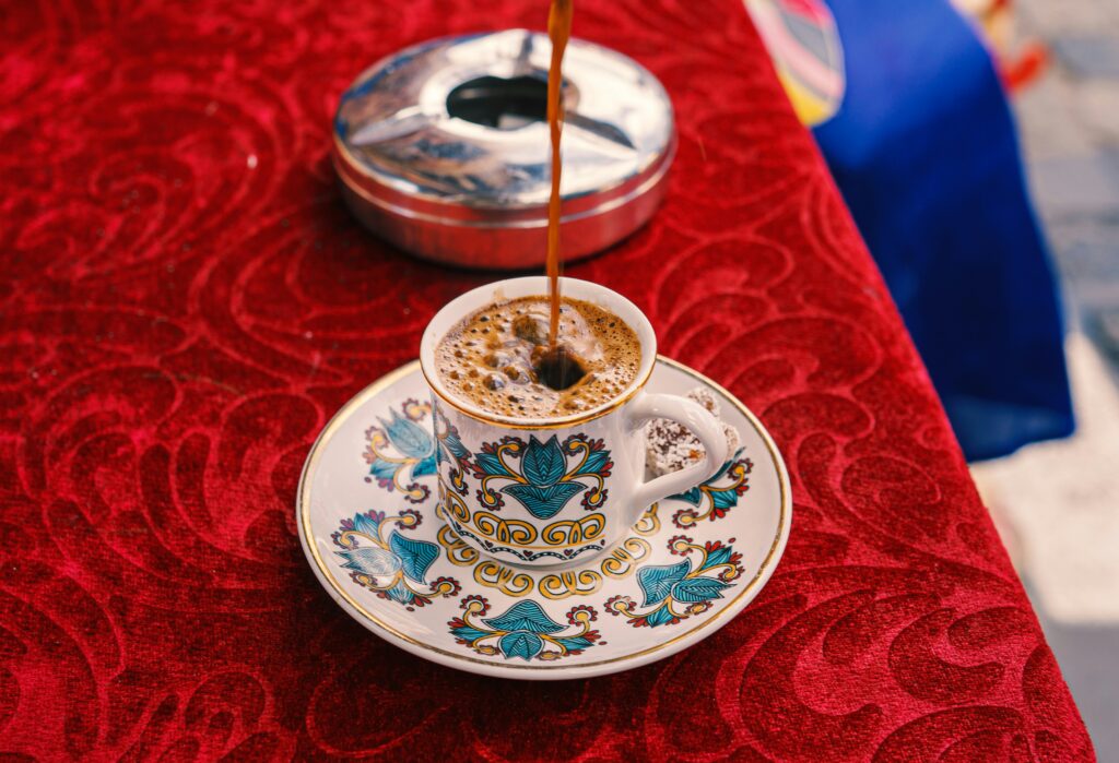 arabic coffee morning steam cup