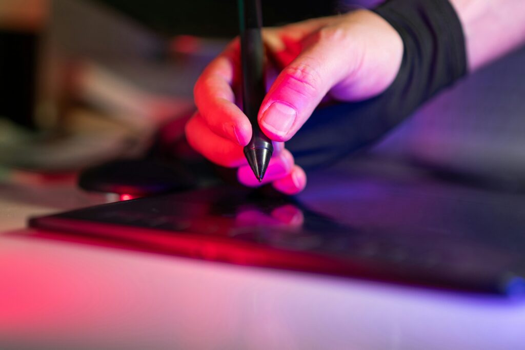 artist studio creative work digital tablet drawing