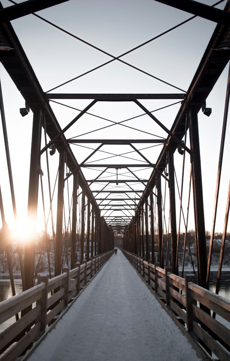 bridge crossing pathway forward light hope