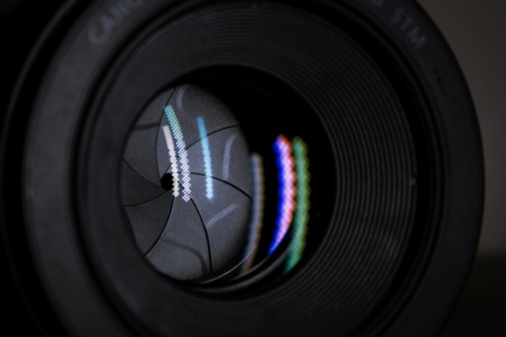 camera lens close-up refraction light