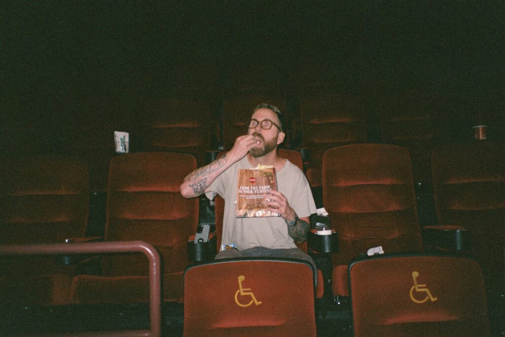 cinema empty seats dark popcorn