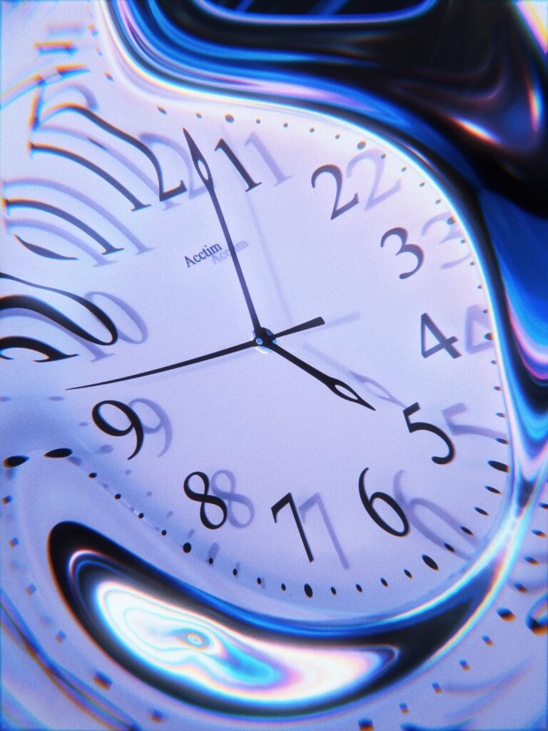 clock melting distorted time concept