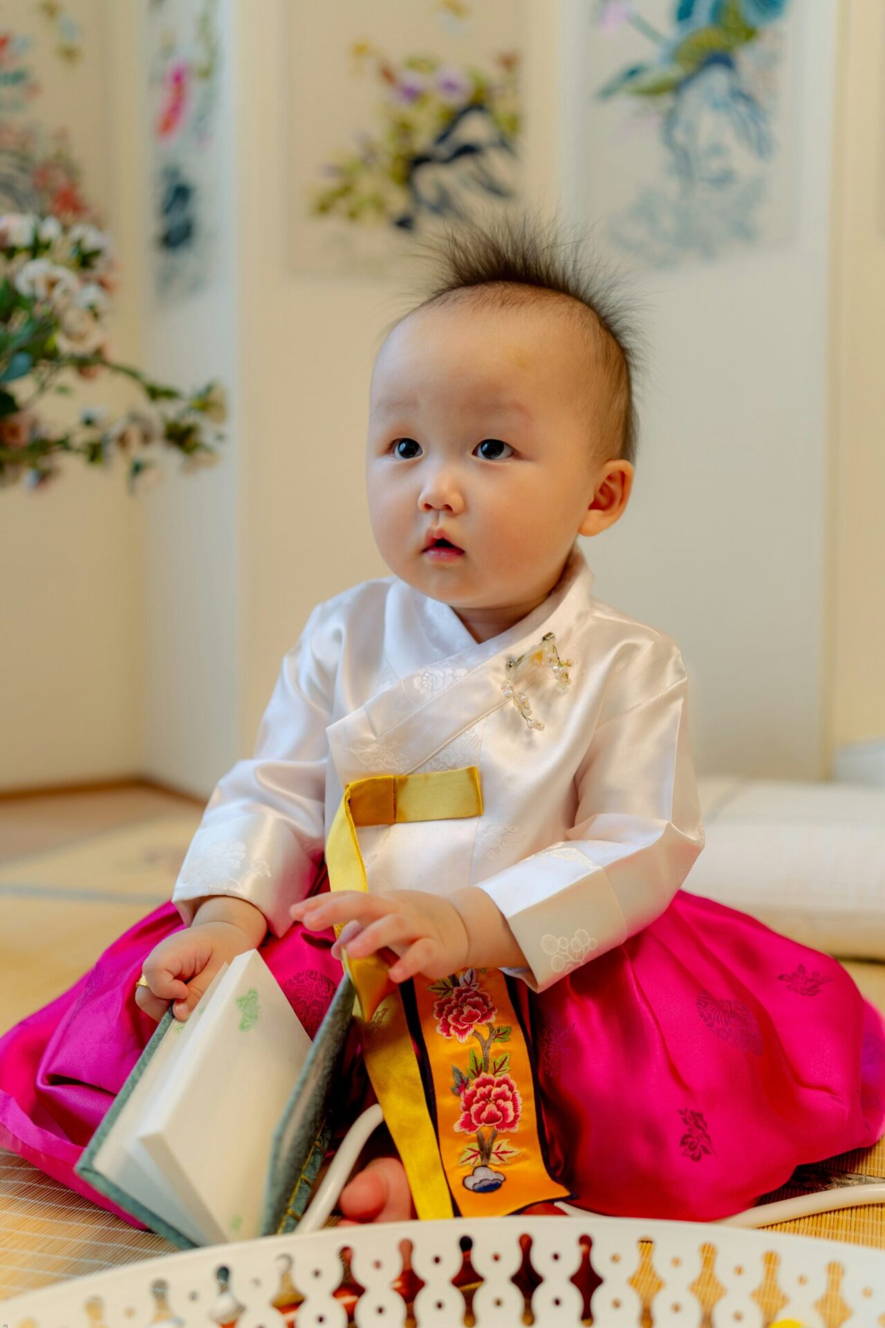 korean baby celebration traditional dress colorful