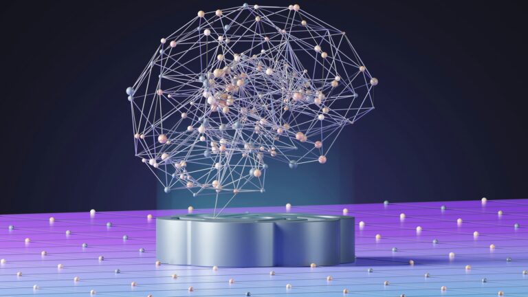 neural network abstract nodes dark blue