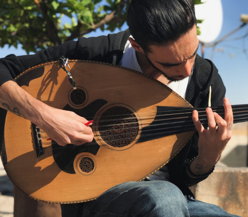 oud instrument Arabic music close up