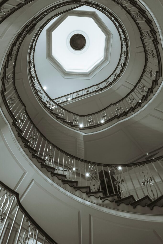 spiral staircase upward architecture