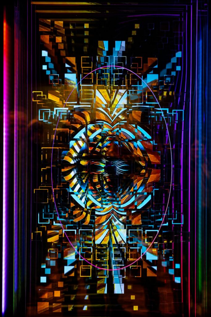 surreal mirror reflection glitch maze