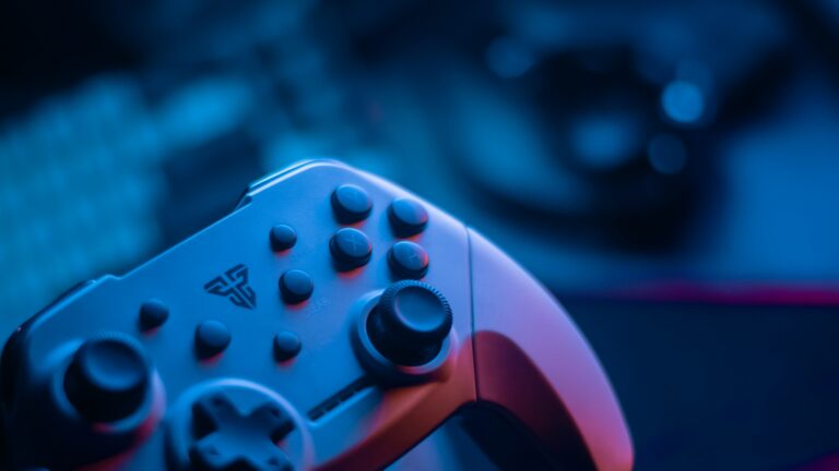 video game controller neon digital futuristic