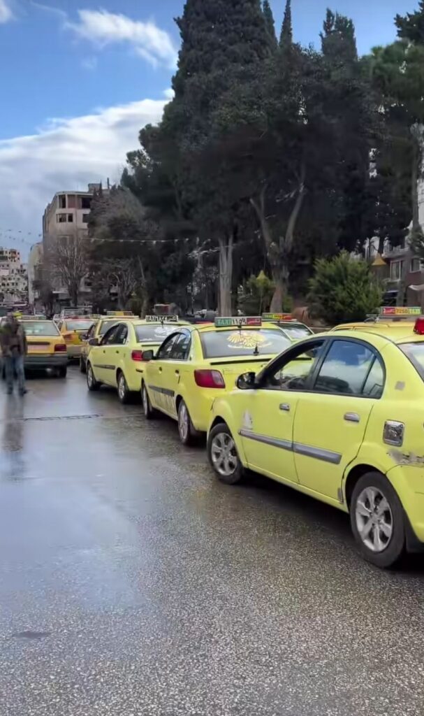 yellow taxi cab city street urban traffic