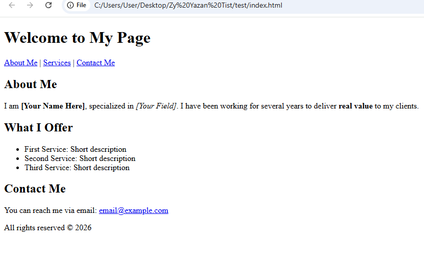 A practical example of writing web page code without formatting