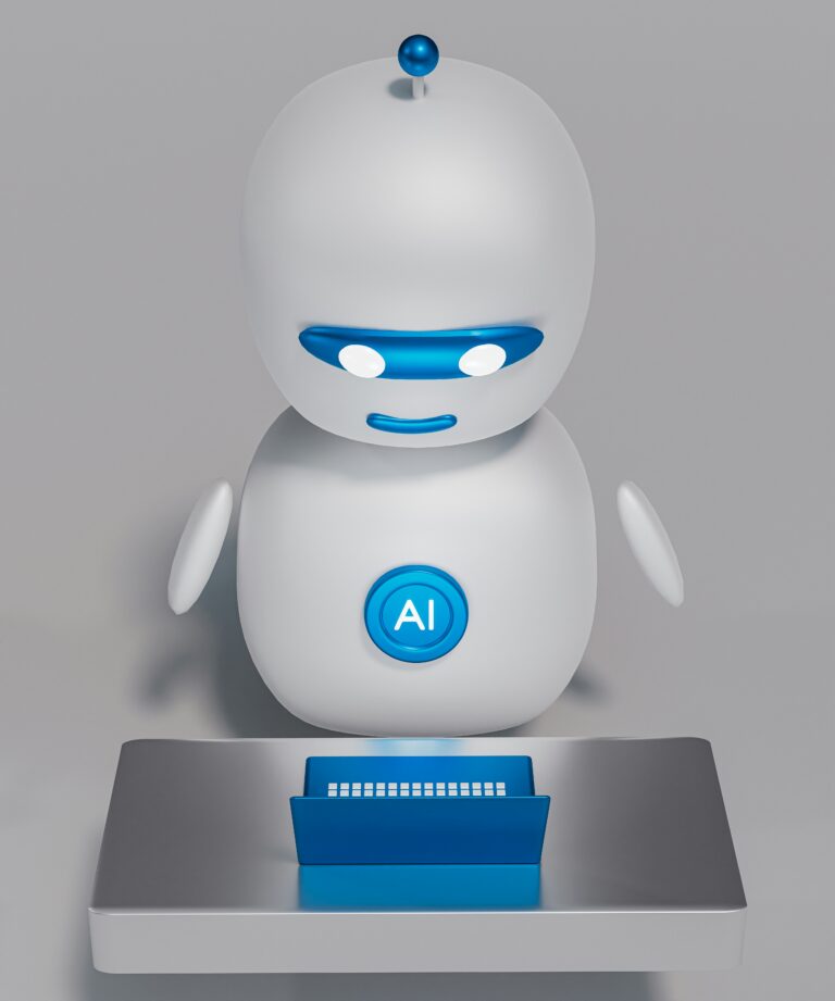 AI agent robot digital interface futuristic