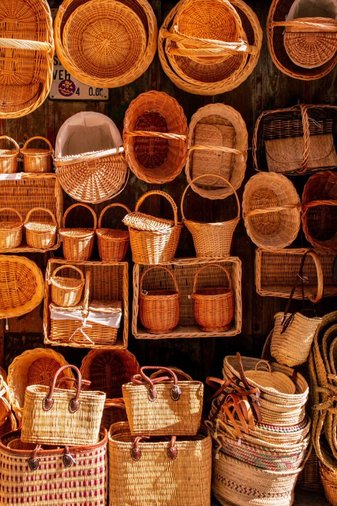 basket weaving handicraft straw wicker traditional