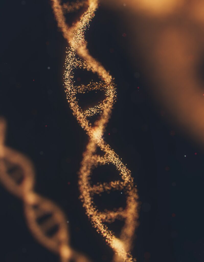 futuristic human DNA glowing digital