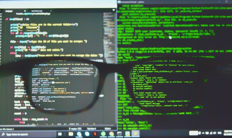 magnifying glass looking at code syntax