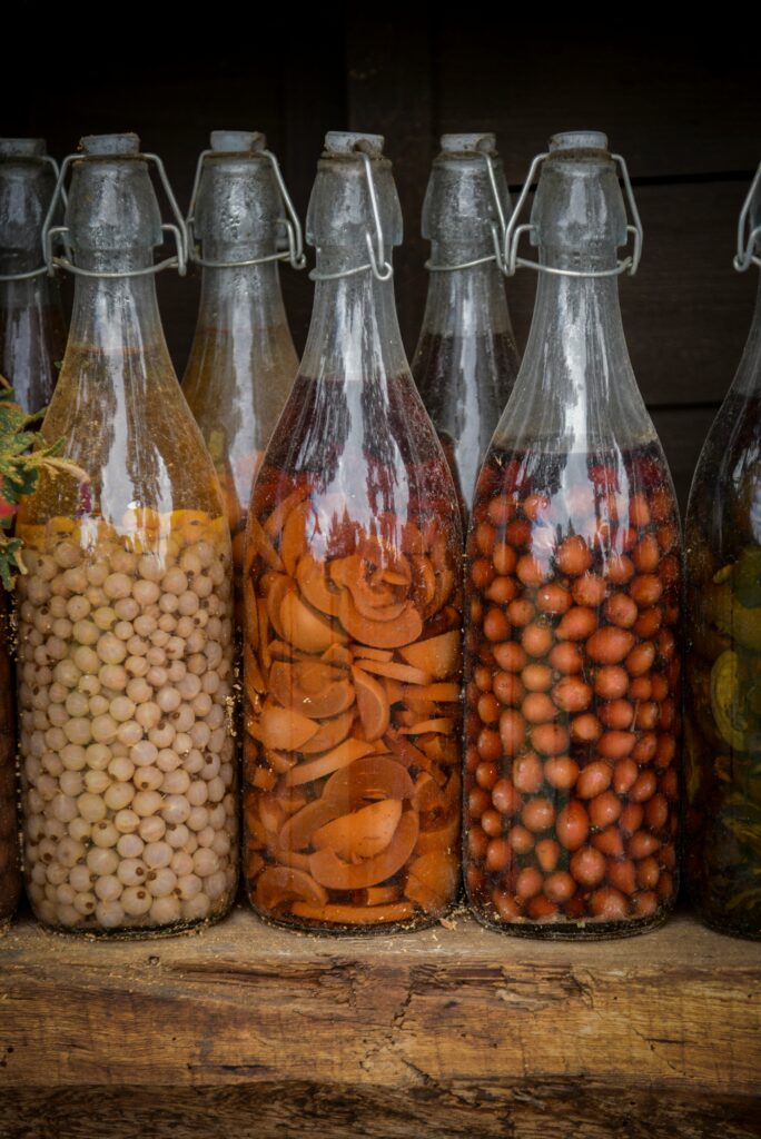 Canned vegetables and fruits