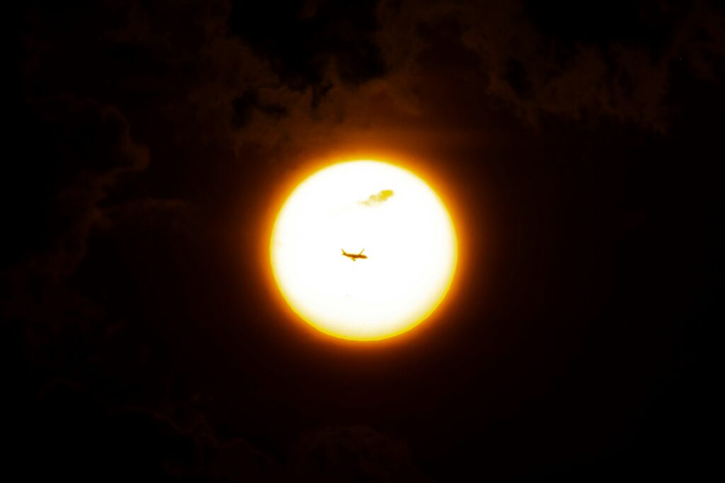 spaceship near sun nebula