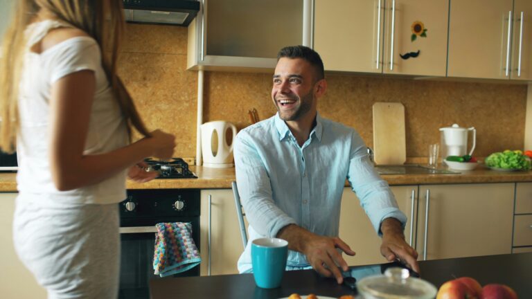 cozy home morning routine couple