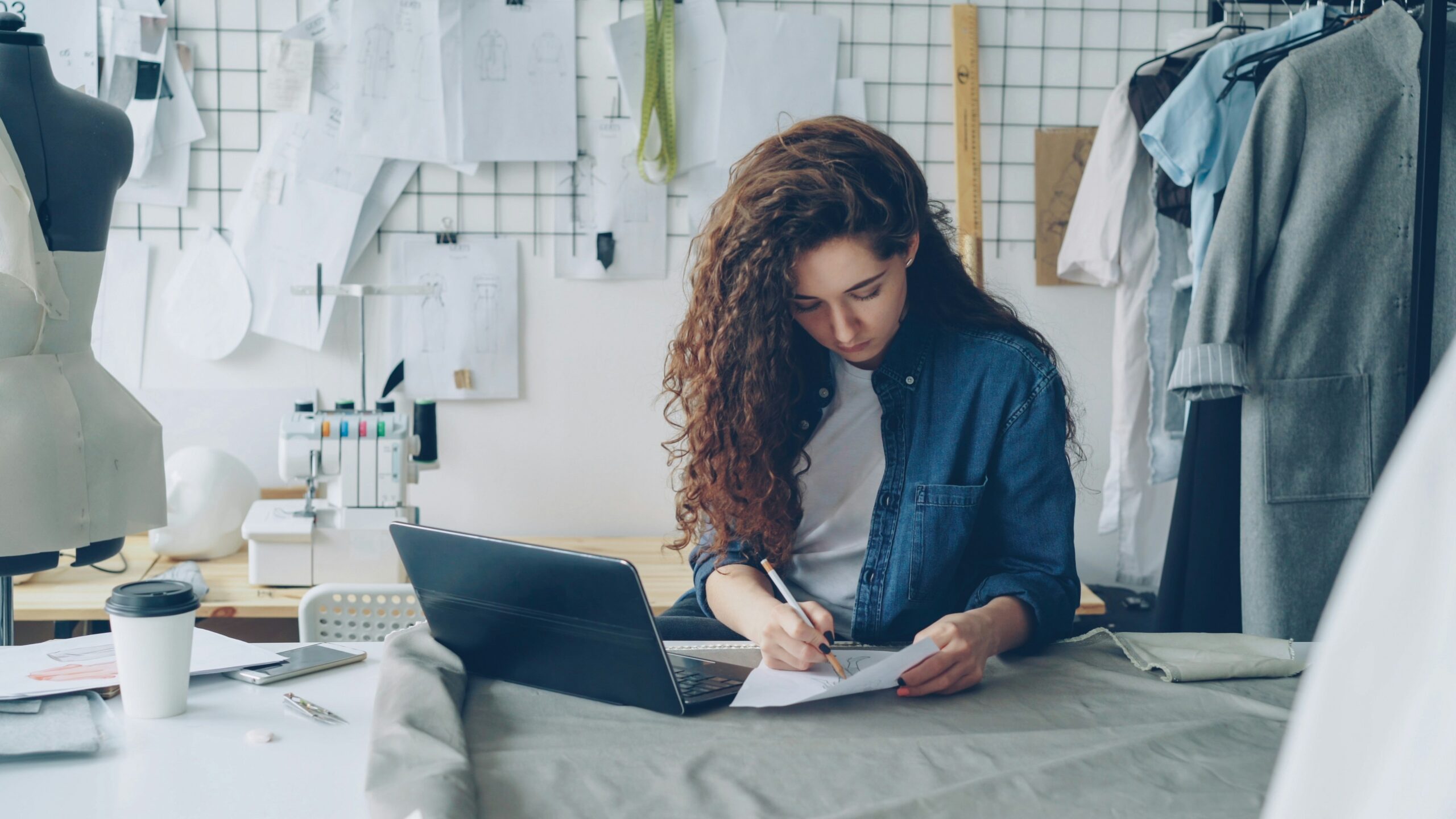 fashion designer working with AI software